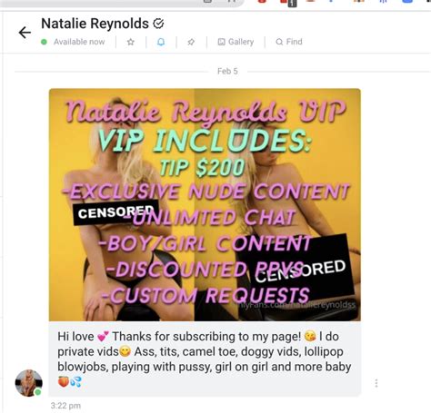 natalie reynolds of|Natalie Reynolds OnlyFans, Instagram & TikTok